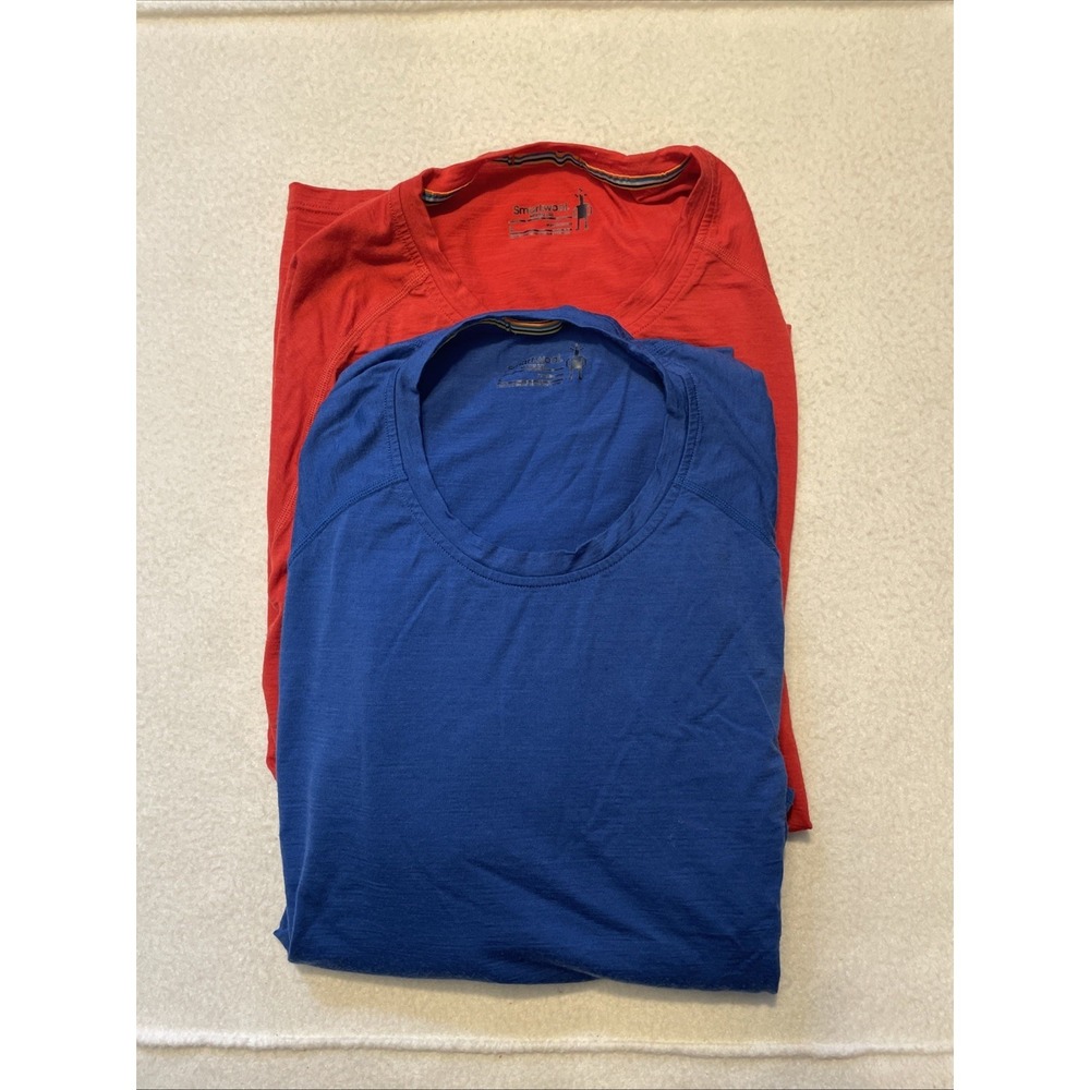 Smartwool Merino 150 Base Layer Shirt (Lot 2) Men's Size L Long Sleeve Blue Red